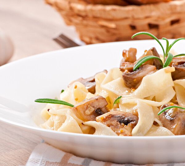 Champignon- romige champignon- walnoot pasta